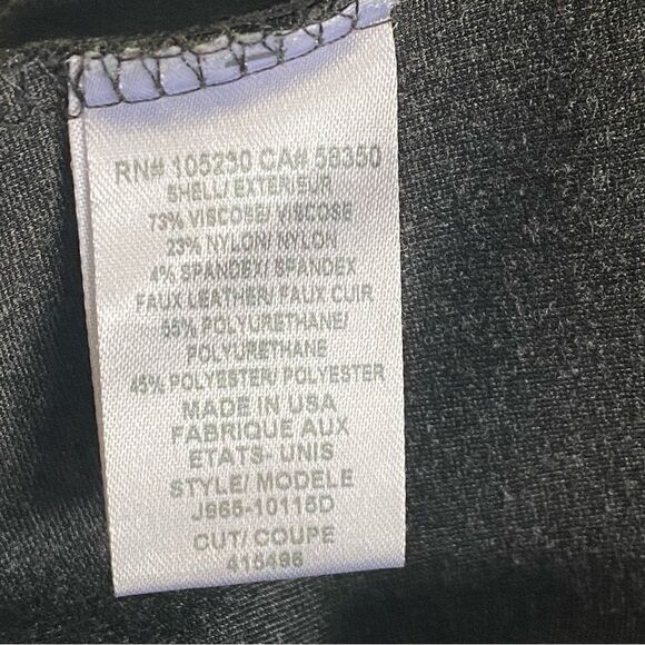 Joie charcoal Gray Leggings w/ Vegan Leather Side Stripes, Size M - Picture 8 of 10